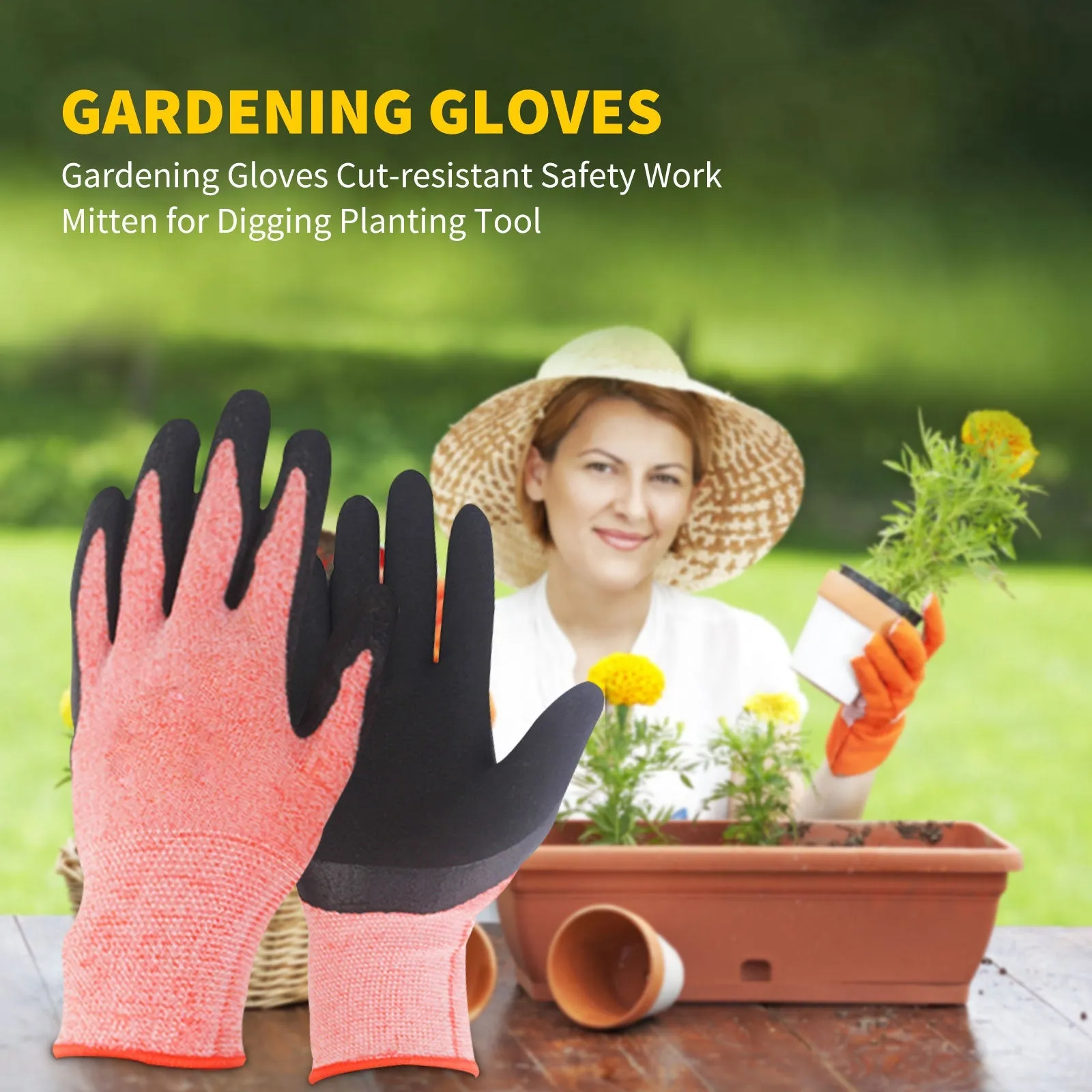 1 Pair Garden Gloves For Women And Men Breathable For Outdoor Gardening Working Fishing Weeding Digging Seeding Planting