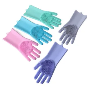 1 Pc Rubber Gloves Gardening Washing Msrp Kitchen Multifunction Magic For Dishes Cleaning Scrubber Clean Household Tools Glove