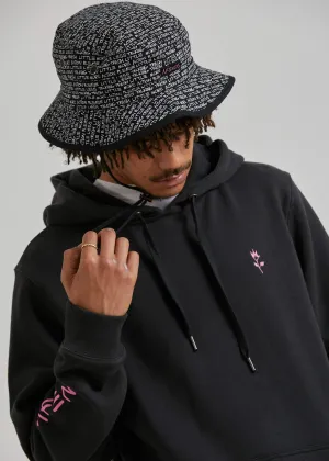 Afends Unisex Trash Talk - Hemp Bucket Hat - Black