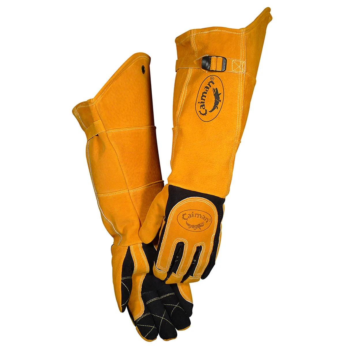 Caiman 1878 21" Length Split Deerskin MIG/Stick with Kevlar Stitching and FR Fleece Insulation Welder's Glove (1 Pair)