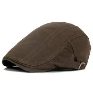 Classy Men Brown Cotton Flat Cap