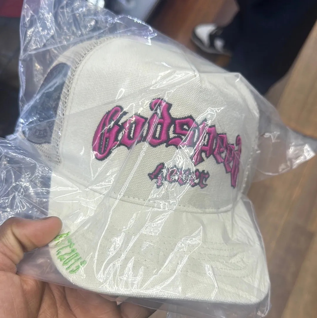 GodSpeed Forever Trucker Hat (White/ Pink Fuchsia)