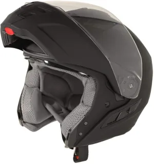 HAWK Helmets FX ST 11121 Matte Flat Black Modular Motorcycle Full Face Helmet for Men & Women with Dual Flip Up Sun Visor DOT Approved for Bike Scooter ATV UTV Chopper Skateboard