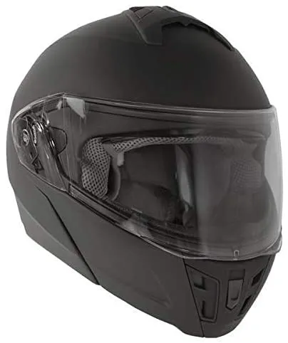 HAWK Helmets FX ST 11121 Matte Flat Black Modular Motorcycle Full Face Helmet for Men & Women with Dual Flip Up Sun Visor DOT Approved for Bike Scooter ATV UTV Chopper Skateboard