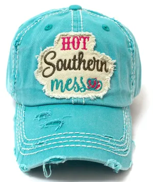 Hot Southern Mess Patch Embroidery Distressed Baseball Hat