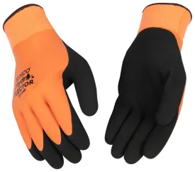 Hydroflector 1784P-L Coated Gloves, L, Knit Wrist Cuff, Latex Coating, Acrylic Glove, Black/Orange :PR: QUANTITY: 1