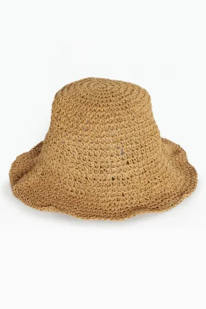 Isla Raffia Bucket Hat - Biscuit