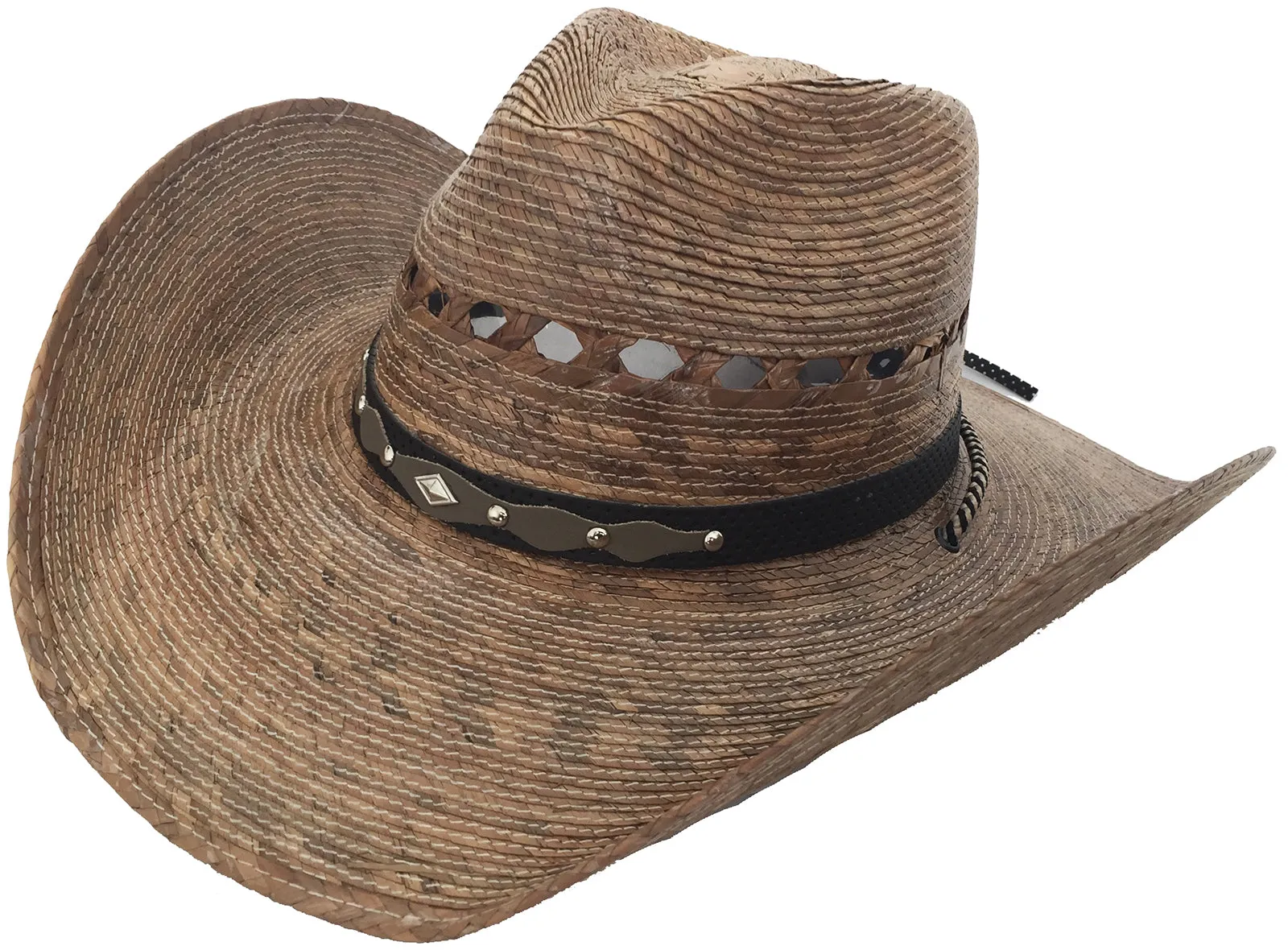 Mexican Moreno Palm C Crown Cowboy Hat Big Brim