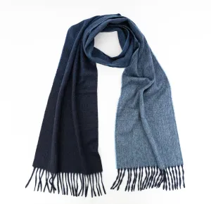 Navy & Blue Gradient Pure Cashmere Sandford Scarf