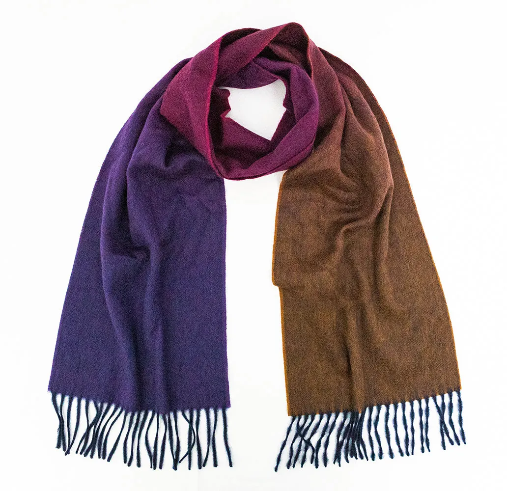 Purple & Ochre Gradient Pure Cashmere Sandford Scarf