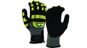 Pyramex Nitrile Sandy A6 Cut Level Hook and Loop Impact Gloves - M