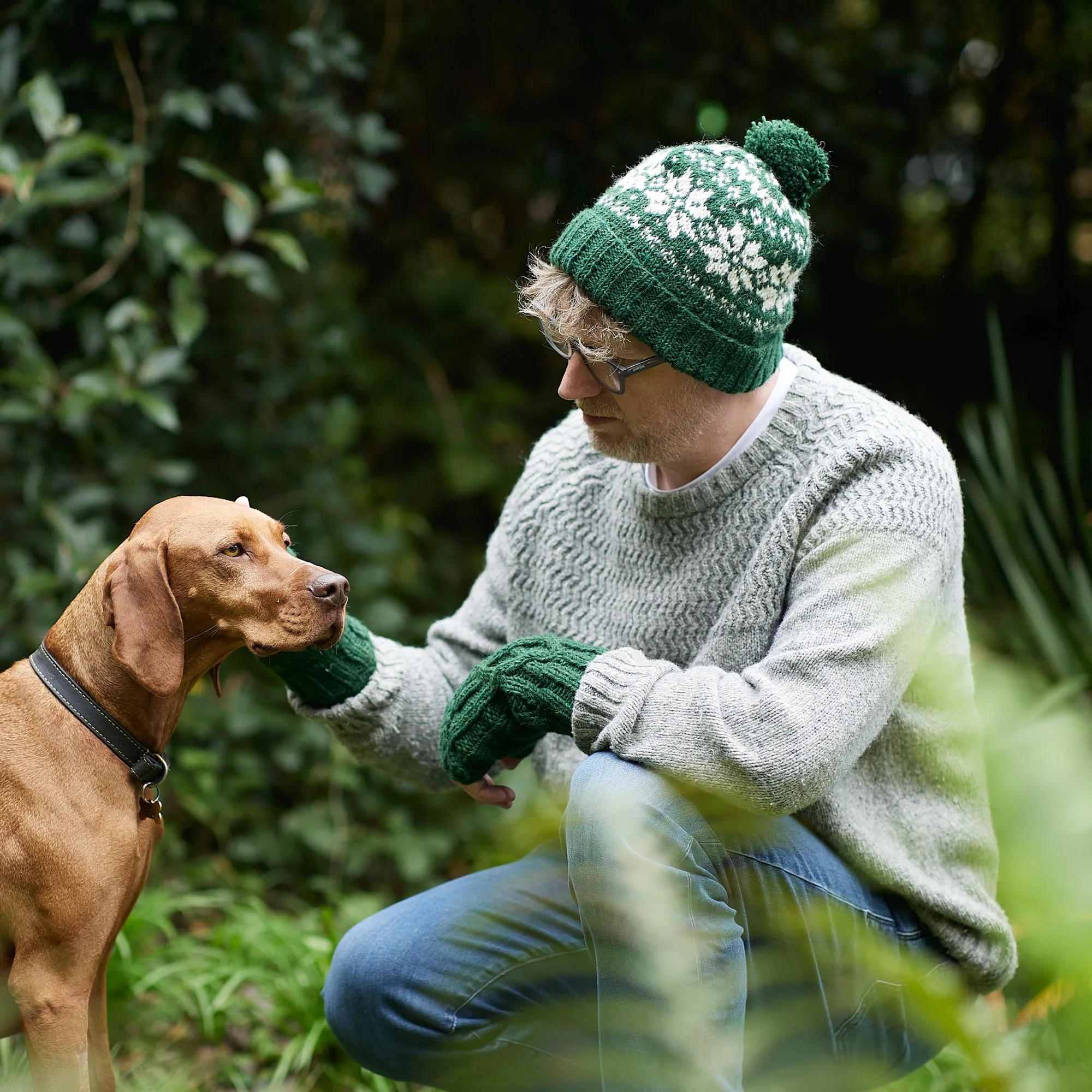 RAJA Cable Knit Wool Lined Wristwarmer Gloves