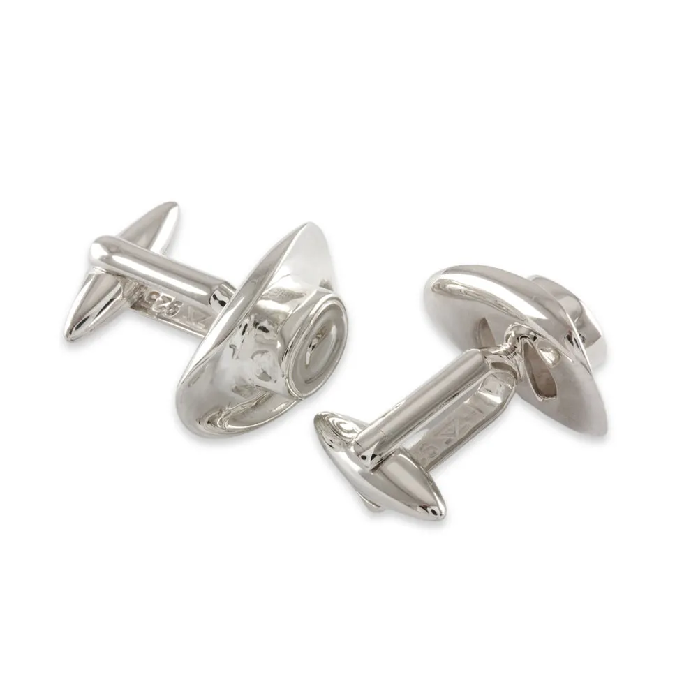 Sterling Silver Cufflinks - "Cowboy Hat"