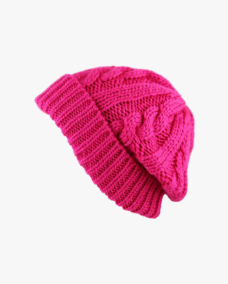 The Hat Depot - Curly Knit Beanie without Pom