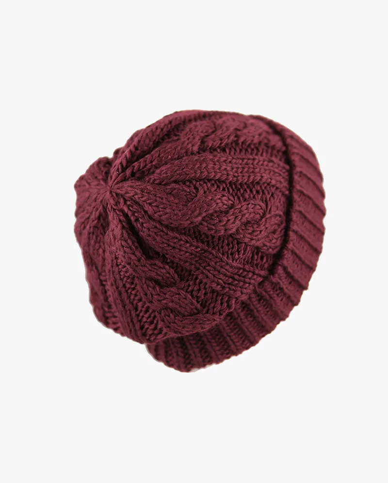 The Hat Depot - Curly Knit Beanie without Pom