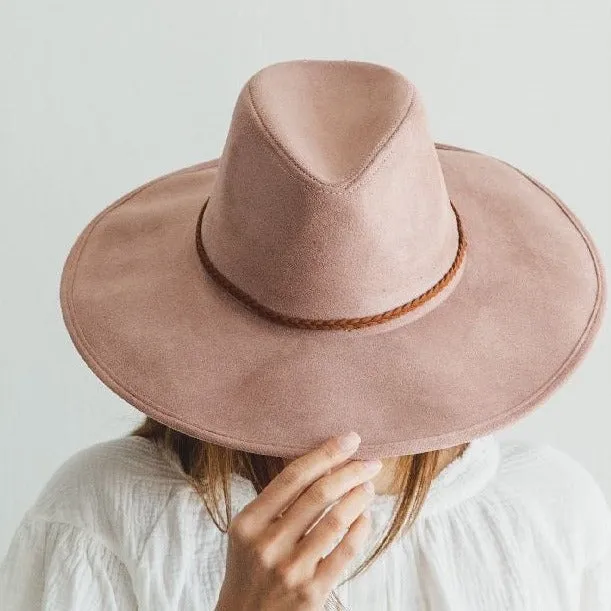 Travel Companion Braided Band Faux Suede Panama Hat