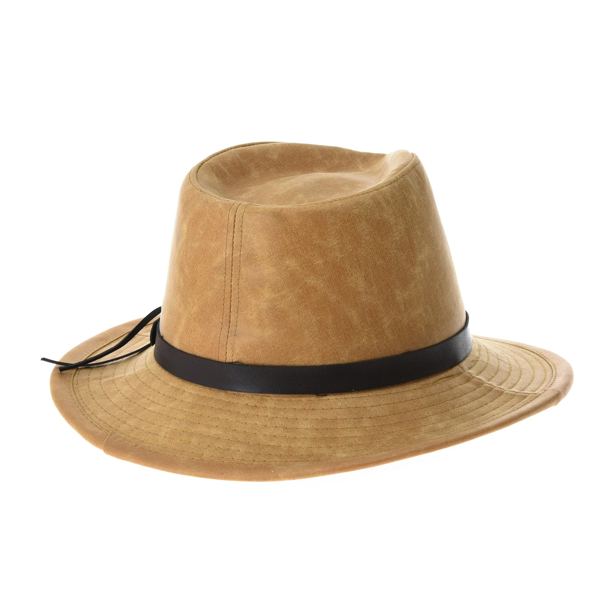 Weathered Faux Leather Outback Hat GN8748