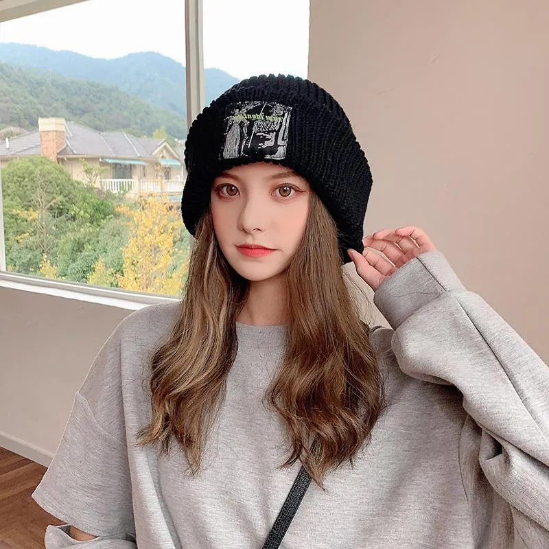 Winter Beanie Hat for Women Men Winter Hat Knitted winter Skullies Hat Unisex Ladies Warm Bonnet Cap Korean Trendy oversized hat